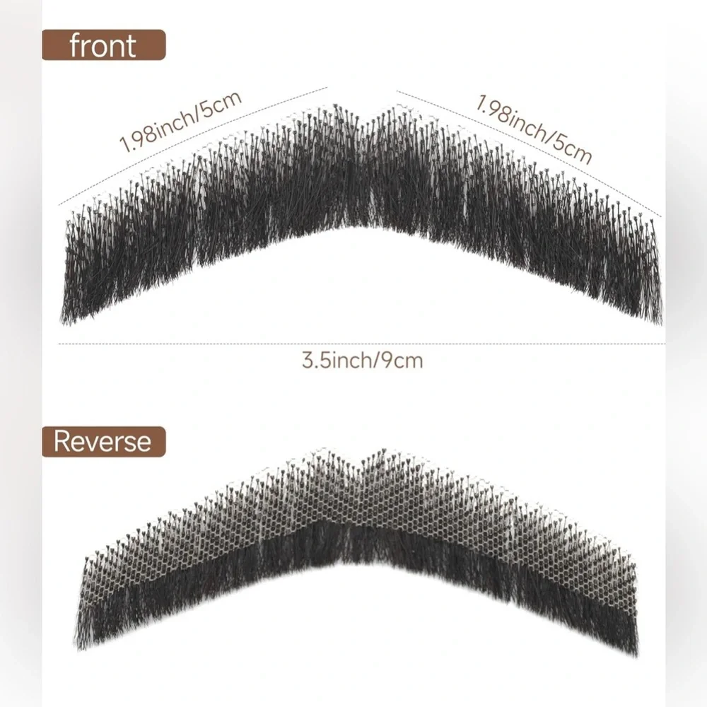 Human Hair Natural Look Black Mustache Grooming Kit
